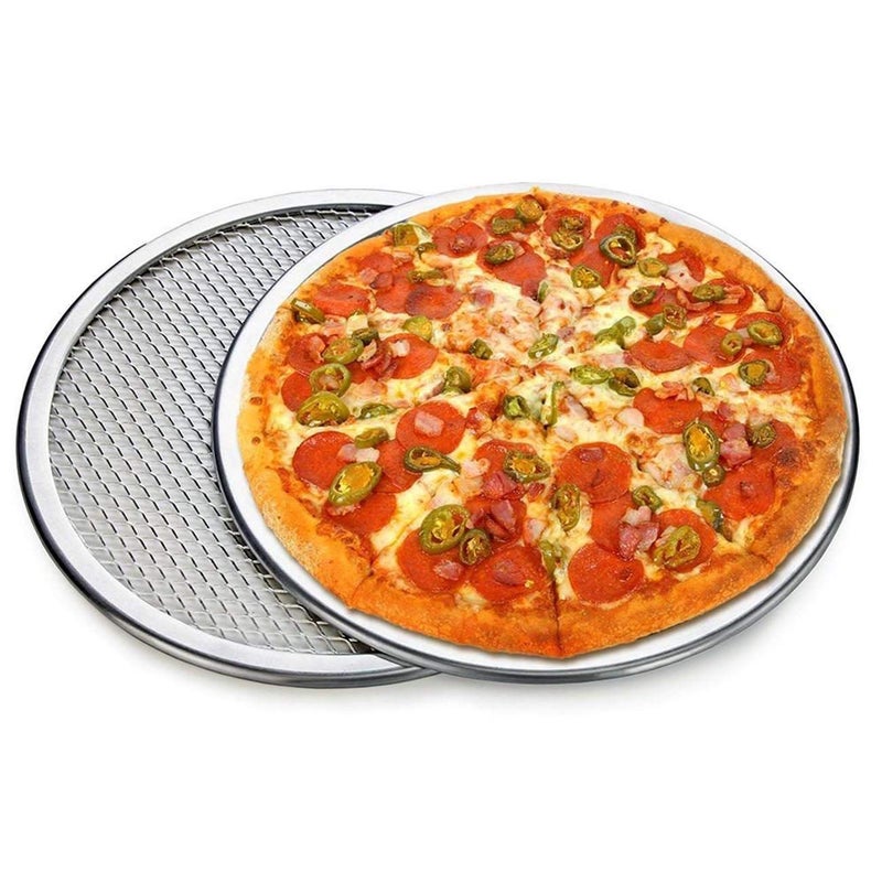 KWOLYKIM Pizza Screen, 3PCS Aluminum Alloy Seamless Pizza Screen Non Stick Mesh Net Baking Tray Cookware Kitchen Tool For Oven, BBQ 10 inch and 12 inch,14 inch - Image 4